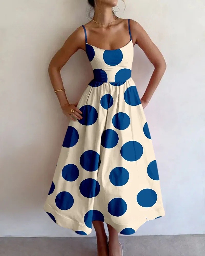 Geometric colorblock print midi dress